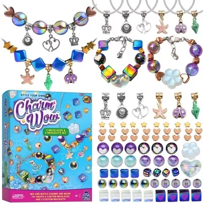 Buy CharmWow Mermaid & Unicorn Jewelry Making Kit Girls 4-12 Years Crystal Bracelets • 9.99£