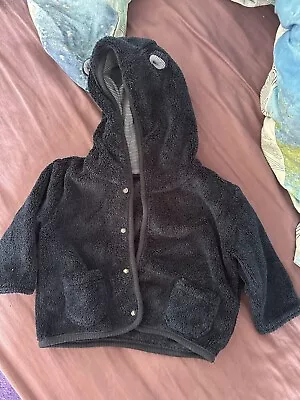 Buy Baby Boy Hooded Jacket With Cute Ears Pockets 3-6 Months Button Up Winter Autum • 6£