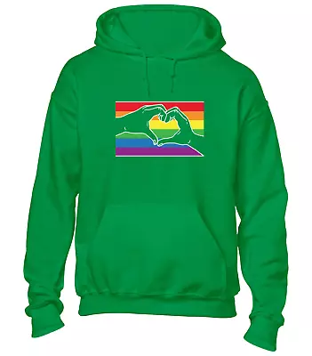 Buy Pride Hands Hoody Hoodie Cool Lgbtq Gay Pride Lesbian Transgender Rainbow Top • 16.99£