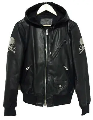 Buy 13SS Dreaming Mastermind JAPAN Skull Studs Horse Leather Hoodied Jackets Size: S • 5,998.47£