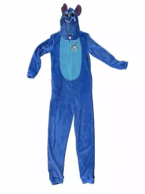 Buy Disney Lilo & Stitch Sleepwear One Piece Adult Costume Pajamas Plush Hood S 4-6 • 14.21£