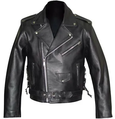 Buy Real Leather Jacket Marlon Brando Style Biker All Sizes Available • 111£