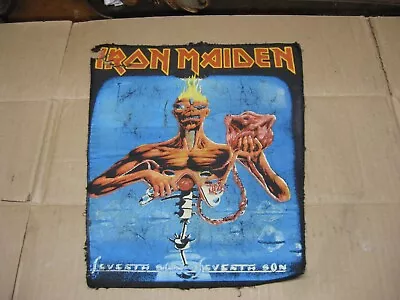 Buy Vintage 1980's Jean Jacket Rock N Roll Iron Maiden Backpatch (Damaged) • 43.03£