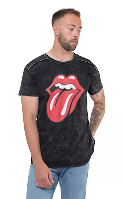 Buy The Rolling Stones Classic Tongue Snow Wash T Shirt • 17.95£