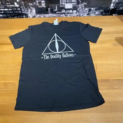Buy Harry Potter T-Shirt Deathly Hallows Black Medium M • 6.57£