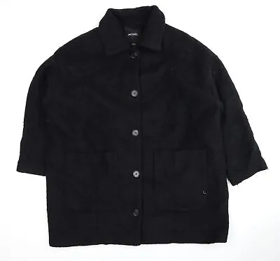 Buy Monki Womens Black Pea Coat Jacket Size L Button • 13£