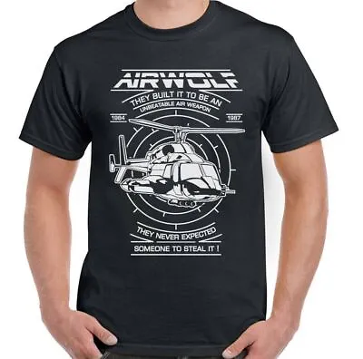 Buy Airwolf T-Shirt Mens 80's Retro TV Programme Helicopter Drama Show The A-Team • 10.99£