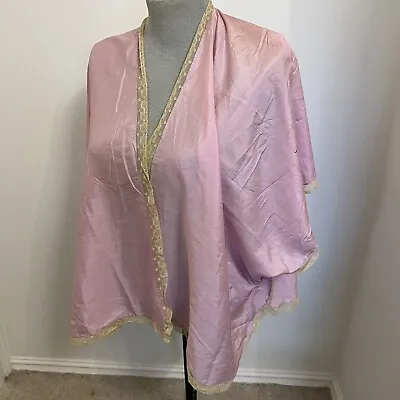 Buy Antique Silk Bed Jacket Pink Lace Trim 1920s 1930s Vanity Cape Hairdressing Cape • 45.83£