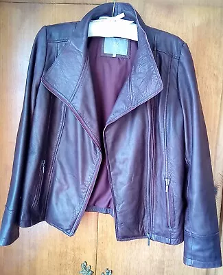 Buy Lakeland Brown/burgundy Leather Zip Up Jacket, In Excellent Condition, Size M • 50£