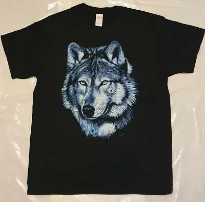 Buy T Shirt Blue Wolf Head  - T-shirt  Wolves Sizes M / L / Xl / Xxl • 12.99£