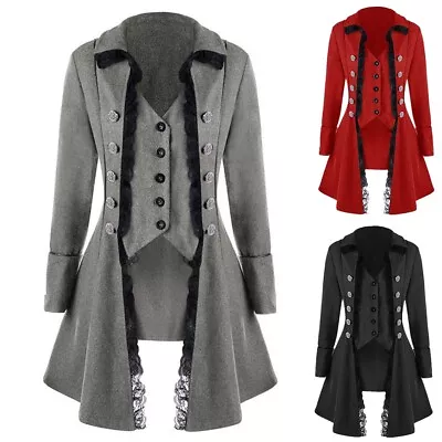 Buy For Female For Woman Jacket Woman Coat Daily Vintage Steampunk Stand Collar • 34.11£