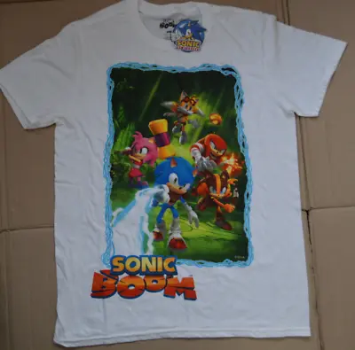 Buy Bioworld Sega Sonic The Hedgehog White T-Shirt / Sonic Boom (Adult Unisex Small) • 8.99£