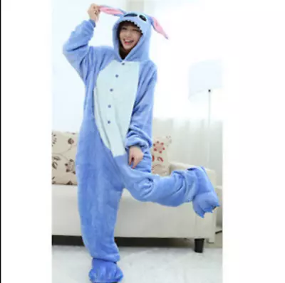 Buy Unisex Adult Disney Lilo Stitch Blue Stitch Pajamas Costume Cosplay Sleepwear I1 • 19.99£