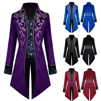 Buy Men Victorian Steampunk Coat Gothic Jacket Medieval Renaissance Costume • 25.99£
