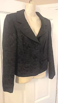 Buy Ladies Beautiful Black Floral Jacket Size 10 By Wallis • 8£
