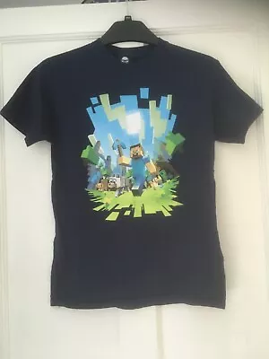 Buy Minecraft Adventure, Boys/Girls, Kids, Blue/Navy, Official T-Shirt, 'Steve'. • 8£