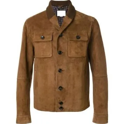 Buy Mens Brown Leather Trucker Jacket Suede Custom Made Size S M L XL 2XL 3XL • 147.12£