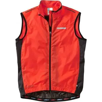 Buy Madison Roadrace Men's Premio Windproof Shell Gilet, Cycling, Riding,Chilli Red. • 19.99£