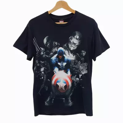 Buy Men's Marvel Comics Superhero Character Black T-Shirt By Mad Engine - Size S • 9.99£