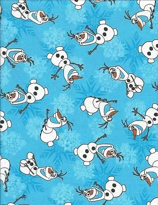Buy Fat Quarter Disney Frozen Olaf Snowman Snowflakes 100% Cotton Quilting Fabric  • 3.60£