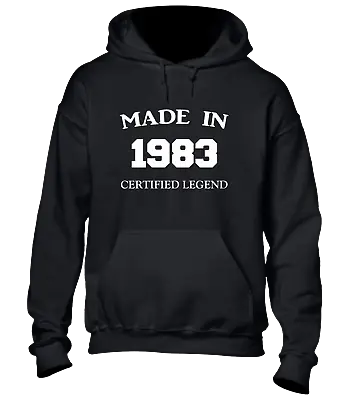 Buy Made In 1983 Hoody Hoodie 40th Birthday Present Gift Idea Top Funny Cool Design • 16.99£