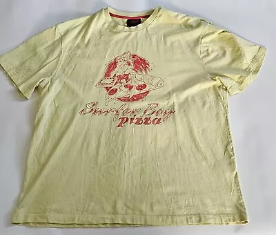 Buy Official Stranger Things Surfer Boy Pizza T-shirt Men’s Uk Size XXXL 3XL Yellow  • 3.99£