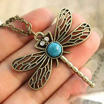 Buy Vintage Bronze Dragonfly Necklace Boho Jewellery Fashion Festival Bohemian A062 • 3.75£