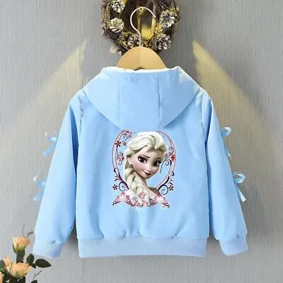 Buy New Elsa Kids Girls Baseball Uniform Hooded Elsa Princess Top Jacket Windbreaker • 13.98£