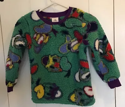 Buy Girls Disney Parks Donald Duck Sherpa Fleece Long Sleeve Pullover Size Small • 11.73£