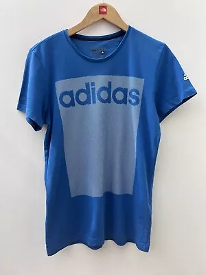 Buy Adidas Essentials Tee T-Shirt Blue Short Sleeve Large Graphic - Size M Medium • 11.99£
