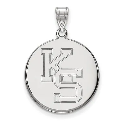 Buy Kansas State Wildcats School Letters Logo Disc Pendant In Sterling Silver • 54.93£