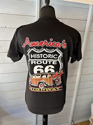 Buy Hoss Tee Route 66 Highway Black Graphic T-Shirt Top Small S Cotton Round Neck • 24.99£