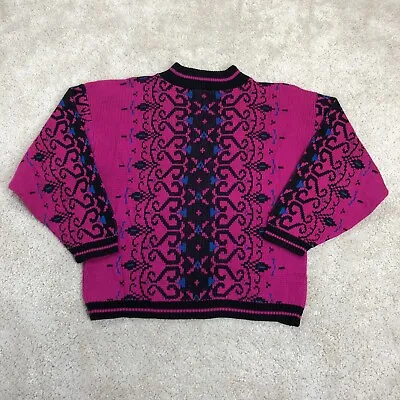 Buy Vintage Jumper Womens Medium Bright Colour Sweater Grandma Knit Picket And Post  • 24.99£
