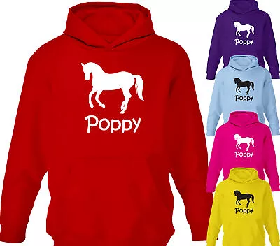 Buy Girls Personalised Horse Riding Hoodie Pony Hoody Childrens Kids Sweatshirt Gift • 15.75£
