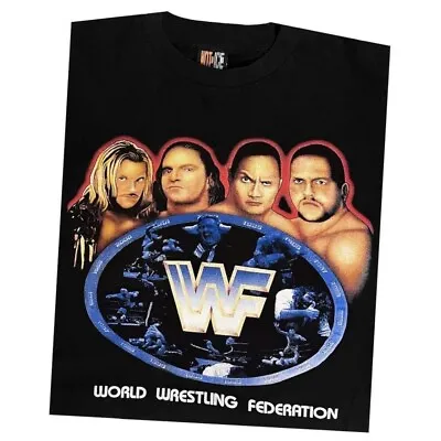 Buy Vintage WCW WWF WWE ECW T Shirt Large Superstars Triple H The Rock Chris Jericho • 40£