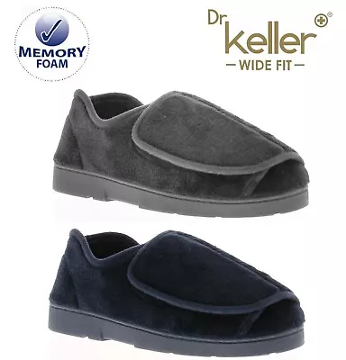 Buy Dr Keller Mens Extra Wide Opening Wide Fit Orthopaedic Diabetic Slippers Size • 16.95£