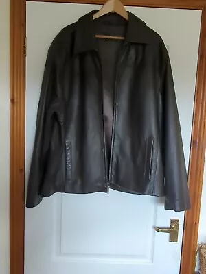 Buy Mans Dark Brown Leather Jacket Size XL • 50£