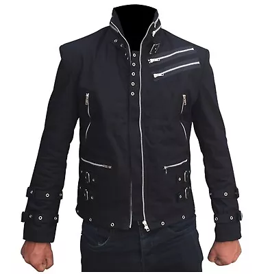 Buy Men Goth Punk Black Jacket Bondage Gothic Eyelet Biker Jacket • 103.99£
