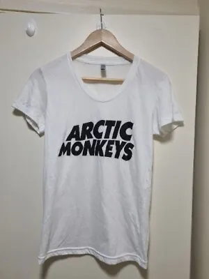 Buy Arctic Monkey American Apparel T-Shirt Women's Size Large 12 UK Fitted White  • 18.66£