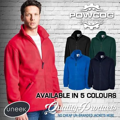 Buy Uneek Mens Classic Micro Fleece Jacket Zip Warm Sports Workwear Casual Top UC604 • 15.95£