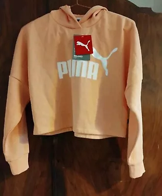 Buy Puma Bnwt Cropped Peach Coloured Hoodie Relaxed Fit • 15£