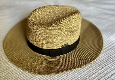 Buy Sun N Sand Woven Black Band Floppy Panama Beach Sun Hat Womens Adjustable UPF50+ • 15.91£