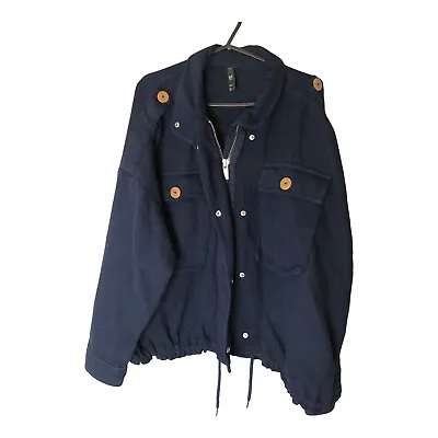 Buy Zara Women's Size S Navy Zip Up Jacket  • 9.95£