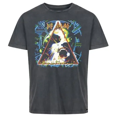 Buy Recovered Def Leppard Mens Crew Neck T-Shirts Hysteria Pure Cotton Black Tee Top • 19.99£