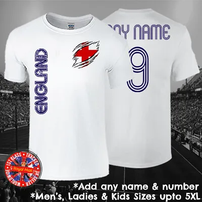 Buy England Football Fan T-shirt Personalised Mens Ladies Kids Euros World Cup • 9.99£