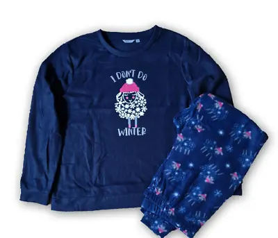 Buy Ladies Womens Christmas Cute Sheep Pyjamas Set Polyester Micropolar Size 8 To 22 • 11.99£
