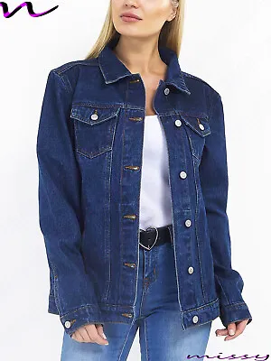 Buy NEW Womens Denim PARKER Coat Jacket Ladies Jean Parka Blue Size 8-24 PLUS SIZE B • 16.09£