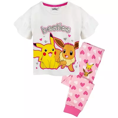 Buy Pokemon Girls Besties Pikachu & Eevee Frill Long Pyjama Set NS7194 • 18.99£