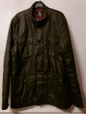 Buy Vintage Guinness Black Biker Style Winter Coat Hunting Jacket Padded Quilted L • 69.99£