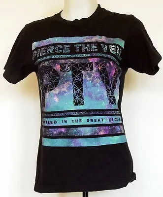 Buy Pierce The Veil PTV Tangled In The Great Escape Cosmic Design  Black T-Shirt XS • 18.04£